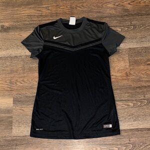 Nike Women's Black and Gray Jersey Top size S